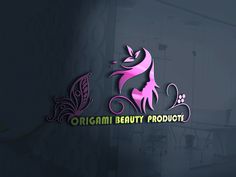 the logo for an organic beauty product is purple and has butterflies on it, as well as a butterfly