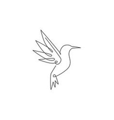 a line drawing of a hummingbird flying