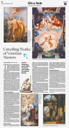 an article in the art and style magazine, titled uneiling works of venetian masters