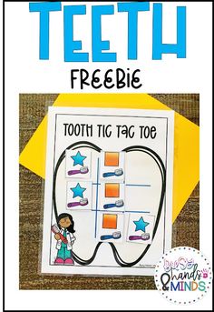 a tooth chart with the words teeth freebie on it and an image of a tooth