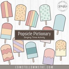 popsicle clipart with the words popsicle dictionary on it and some ice creams