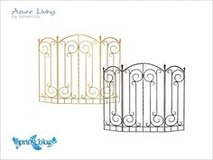 an iron fence and gate with the words azure living by sevenka on it