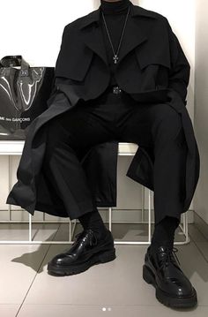 Neue Outfits, Black Suit, Streetwear Men Outfits, Edgy Outfits, Character Outfits, Mens Streetwear, Aesthetic Outfits, Black Outfit, Mens Fashion Casual