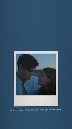 a man and woman standing next to each other in front of a blue background with the words it's loving others as they say something wrong