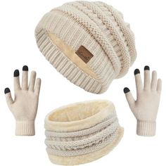 Winter Beanie Hat, Beige Hat, Hat Scarf, Touch Screen Gloves, Winter Hats For Women, Scarf Gift