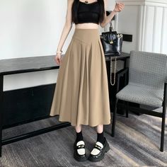 Lasaky - High-Waisted Draped Midi Skirt for Pear-shaped Body Figure Slim Fit Skirts, Body Figure, Skirt For Women, Half Skirt, Denim Midi Skirt, Straight Skirt, Fitted Skirt, Affordable Clothes, Bottom Clothes