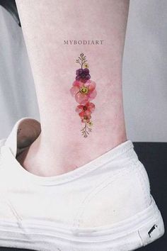 Dope Rose Tattoo Ideas for Female – Small Inspirational Tats – www.MyBodiArt.com Ankle Tattoo Ideas For Women, Flower Ankle Tattoo, Ankle Tattoo Ideas, Cute Ankle Tattoos, Ankle Tattoo Designs, Foot Tattoos For Women, Tattoos For Women Flowers