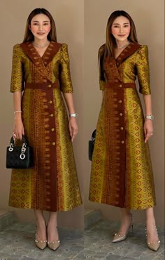 Batik Dress Modern Gowns, Batik Dress Elegant Modern, Traditional Batik Print Dresses, Dress Batik Modern Fashion Style, Tenun Ikat Dress Kombinasi, New Year Party Dress, Dress Batik Modern, Model Baju Batik Modern Dresses, Model Tunik Batik