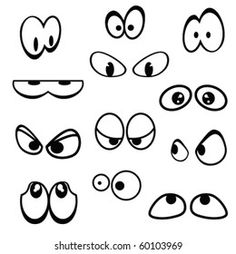 cartoon eyes with different shapes and sizes