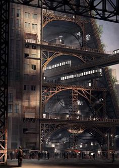 an artist's rendering of the eiffel tower under construction in paris, france