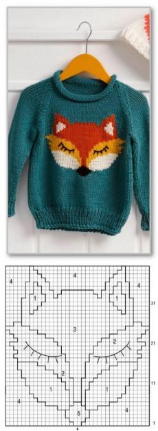 a knitted sweater with an image of a fox on it