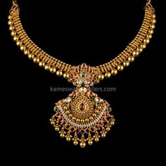 Kundan! Karnatic! Long Mangalsutra, Kameswari Jewellers, New Gold Jewellery Designs, Antique Necklaces, Gold Necklace Indian, Gold Jewelry Simple Necklace