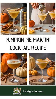 pumpkin pie martini cocktail recipe in three pictures