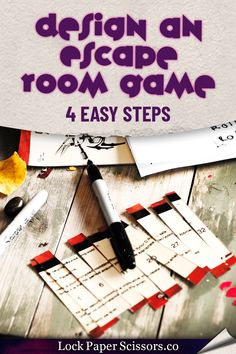 an image of a game with the title design an escape room game 4 easy steps