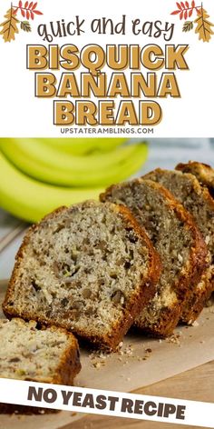 Bisquick banana bread Bisquick Banana Bread Recipe Easy, Bus Quick Banana Bread, Bisquick Banana Bread Recipe, Banana Bread Recipe With Bisquick, Bisquick Banana Bread, Quick Banana Bread, Blueberry Zucchini Bread, Chocolate Chip Zucchini Bread, Savory Breads