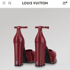 Louis Vuitton Fame Platform Pump Size 38 Color Garnet Red Worn Only Once ! In Great Condition ! Dust Bags , Box , Lv Shopping Bag All Included Super Sexyyyy! Lv Shopping Bag, Shoes Louis Vuitton, Louis Vuitton Red, Garnet Red, Red High Heels, Louis Vuitton Shoes, Platform Pumps, Red Garnet, Shoes Women Heels