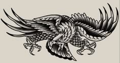 an eagle tattoo design on a white background