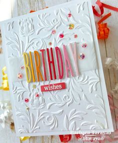 a birthday card with the words, happy birthday wishes written in bright colors on it