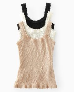 An essential layer in the soft, patented stretch lace that has earned Hanky Panky countless devotees. By Hanky PankyScoop necklineNylon; spandex trimUSA Lace Undershirt, Dressy Attire, Black Camisole, Lace Camisole, Garnet Hill, Lace Tank, Stretch Lace, Favorite Dress, Women's Intimates