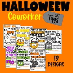 halloween couper cards with the words, thank you and other things to give them