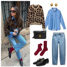 Leopard Loafers Outfit, Mom Friendly Outfits, Estilo Kitsch, Leopard Loafers, Loafers Outfit, Corporate Outfits, Outfit Inspiration Fall, Basic Outfits