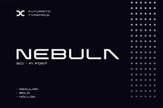 a black and white business card with the word nebula in it's center