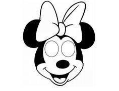 a minnie mouse face with a bow on it's head