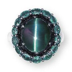 Cat's Eye Alexandrite, Faceted Alexandrite, Black Diamond and Platinum Ring Alexandrite Gemstone, Alexandrite Jewelry, Cat S, Jewelry Auction, Diamond Ring Settings, Jewelry Rings Diamond, Bling Rings