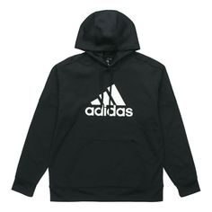 Adidas Logo Printing hooded Pullover Sports Black DH9018 (Men's) Adidas Hoodie, Hooded Pullover, Adidas Logo, Adidas, ? Logo, Sports, Black