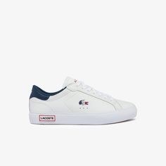 Women's Powercourt Leather Tricolor Sneakers - Women's Sneakers - New In 2023 | Lacoste Lacoste Sneakers Women, Navy Blue Heels, Lacoste Sneakers, Lacoste Women, Shoes Teen, Blue Heels, Sneakers Women, 2024 Collection, Soft White