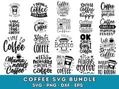 coffee svg bundle with different font styles