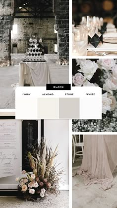 wedding color palettes with white and black accents