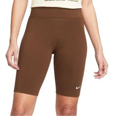 -Size Xs -Mid-Rise -Cute Brown Color Short Noir Nike, Nike Biker Shorts, Legging Court, Bike Shorts Women, Nike Spandex, Black Nike Shorts, Nike Brown, Sports Pants Women, Nike Pro Shorts