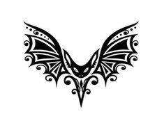 a bat tattoo design on a white background