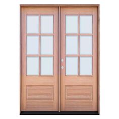 two doors with glass on each side