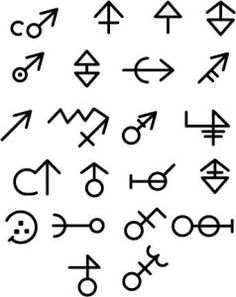 an image of various symbols in the form of arrows