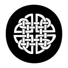 a black and white image of a celtic knot in a circle