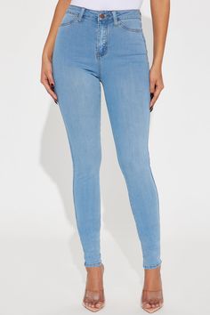 Say hi to your waist as you slip into our best-selling flexible stretch denim pants. The Classic High Waist Skinny Jeans feature a dark wash, 2 back pockets, 2 faux front pockets, a zip fly closure, and are available in Curve. Providing a seamless transition from day to night, these jeans are a wardrobe essential. Available In Multiple Washes Available in Petite 28" Inseam, Regular 31" Inseam, & Tall 33.5" Inseam 10.5" High Rise Skinny Jean High Stretch Faux Front Pockets Disclaimer: Due To The Stretch Denim Pants, Seamless Transition, Jeans Fashion, Light Blue Jeans, Fashion Nova Jeans, All About Fashion, High Jeans, Jeans Style, Denim Pants