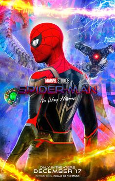 the poster for spider - man far from earth, featuring an image of peter parker