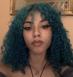 Dyed Curly Hair Blue, Ombre Curly Hair, Which Hair Colour, Crazy Color