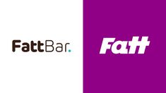 the logos for fatbar and fatt bar are shown in two different color variations