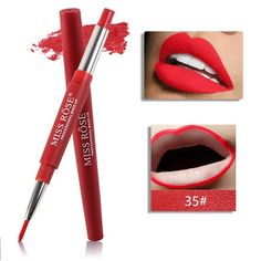 Due to differences in monitors, product colors may vary slightly. Please consider this before placing your order. Thank you! MISS ROSE Double-end Lasting Lipliner Waterproof Lip Liner Stick Pencil 6 Color Feature: Brand Name: MISS ROSE Easy to Wear,Long-lasting,Natural IIngredient: Lip Liner Usage Method:Draw suitable liplines along lips Features:The material is soft,even,smooth Draw the color of lip lines vividly Applicable skin types:For all skin types Product benefit:non-sticky,long lasting c Lipstick Pencil, Waterproof Lipstick, Makeup Deals, Lipstick Set, How To Line Lips, Velvet Matte, Lipstick Makeup, Makeup Set, Lipstick Lip