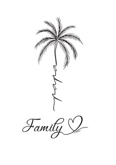 a palm tree with the word family on it