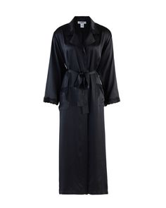 Women's Long Silk Bathrobe with Lace Trim * 100% real silk charmeuse * Soft embroidered lace trim * Generously sized * Inside tie and removable silk sash tie belt * Front patch pockets Satin Bathrobe, Silk Bathrobe, Silk Robe, Silk Charmeuse, Nightgowns, Embroidered Lace, Mulberry Silk, Silk Satin, Night Gown