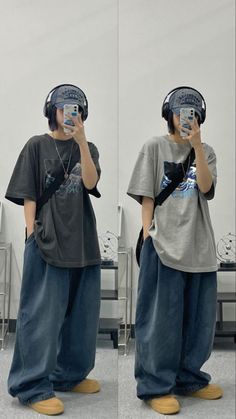 Asian Street Wear Aesthetic, Baggy Outfit For Summer, Y2k Hat Outfit, Summer Baggy Outfits, Summer Outfits Tomboy, Baggy Clothes Outfit Aesthetic, Streetwear Spring Outfits, Outfit Ideas Tomboy, Tomgirl Outfits