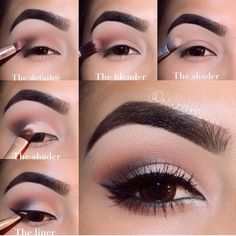 Neutral Smokey Eye (with Correct Brushes To Use) Eye Makeup Party, Neutral Smokey Eye, Make Up Mata, Siren Eyes, Makeup Party, Eye Makeup Pictures, Beauty Make-up, Makijaż Smokey Eye, Make Up Looks