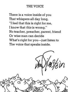 the voice is written in black and white ink