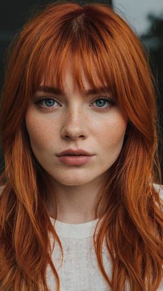 Edgy 39 Copper Hair shade thoughts for Copper purple Fringe ☀️ Copper Hair With Fringe, Hair With Fringe, Copper Hair Color Ideas, Red Fringe, Braided Styles, Copper Red, Copper Hair, Hair Color Ideas