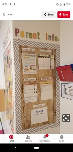 a bulletin board is attached to the wall