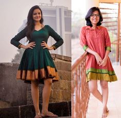 Cotton Short Dresses, Recycled Dress, Casual Frocks, Latest Kurti